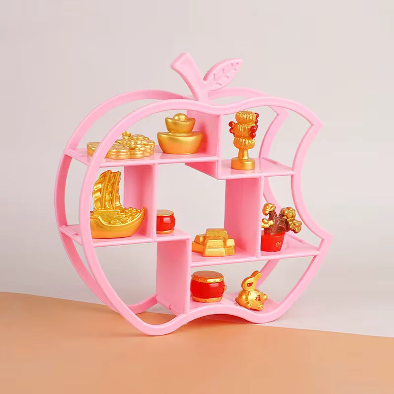 Mini Antikes Regal Display Stand in Rosa für Puppenhaus und Micro-Szenen aus Kunststoff - Bild 1