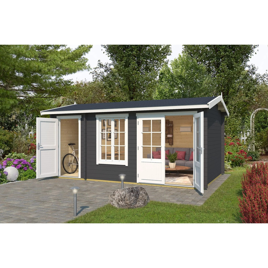 Lasita Holz-Gartenhaus Wrexham mit Satteldach in Carbongrau, B/T/H: 525 x 350,8 x 250,8 cm - Bild 3