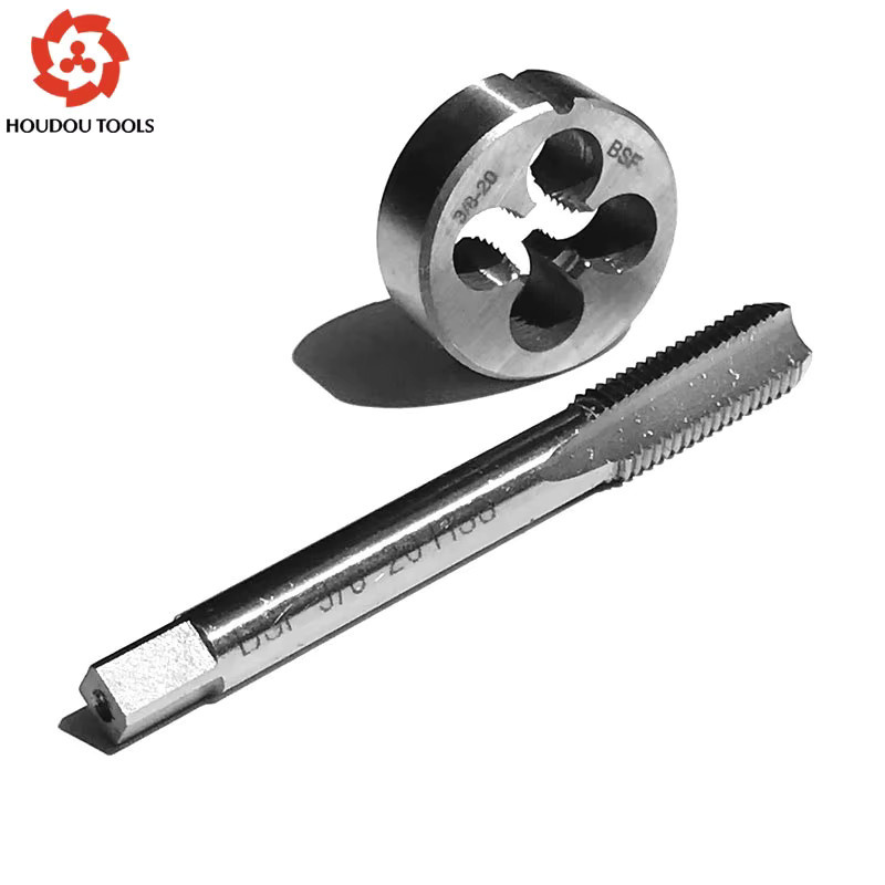 HOUDOUTOOLS BSF 3/8-20 Gerade Gewindeschneidzangen und Gewindebohrer Set für die Stahl- und Metallgewindebearbeitung in Silber - Bild 2