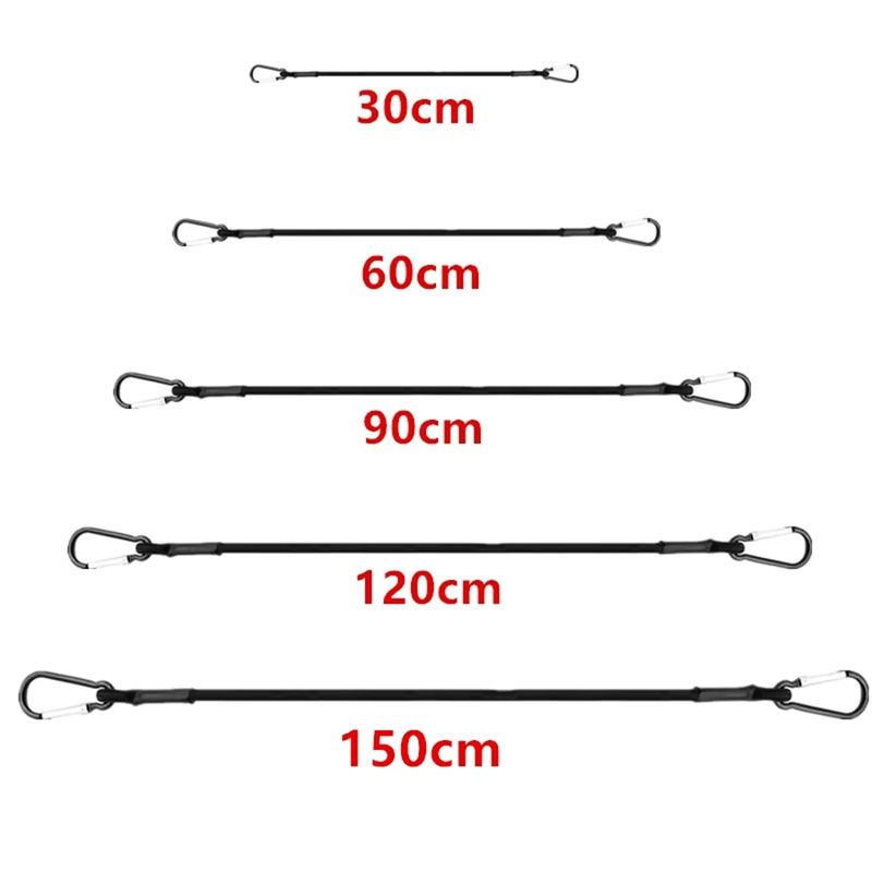 Lotank Elastische Stretch-Seile mit Haken, 8 mm Bungee-Seile in Schwarz für Gepäck, Fahrrad und Auto - Bild 5