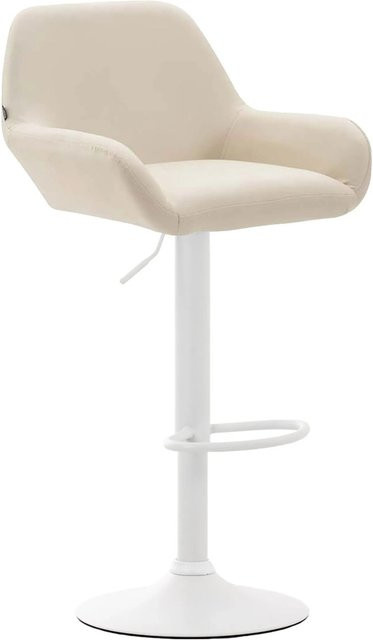 CLP Barhocker Braga moderner Barhocker aus Kunstleder in Creme/Weiß mit 360 Grad Drehsitz - Bild 1