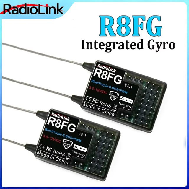 Radiolink R8FG 8-Kanal 2,4G Gyro RC-Empfänger, mit Doppelantenne und Spannungsrückführung - Bild 1