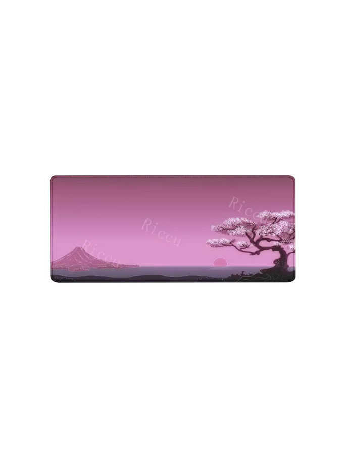 Riccu Mauspad Japan Kirschblüte Sakura in Pink, Schreibtischunterlage für Gaming und Büro, B/T: 90 x 40 cm - Bild 5