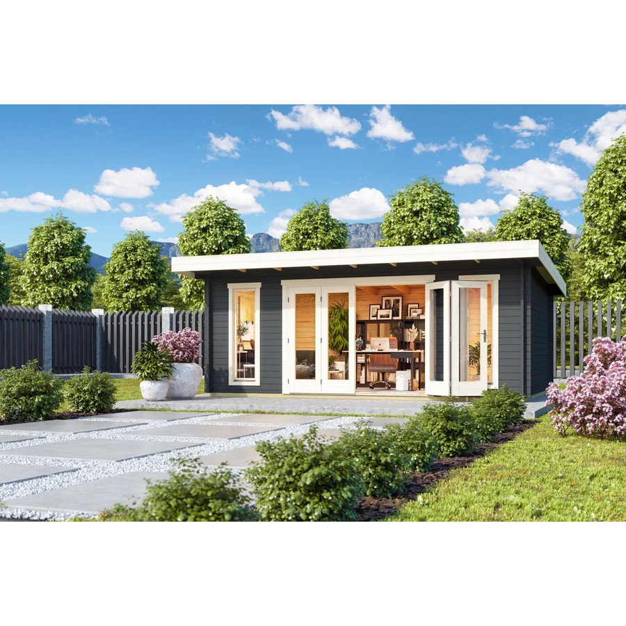 Lasita Gartenhaus Sussex Maja in Carbongrau mit Pultdach B/H/T: 630 x 239,4 x 470 cm - Bild 2
