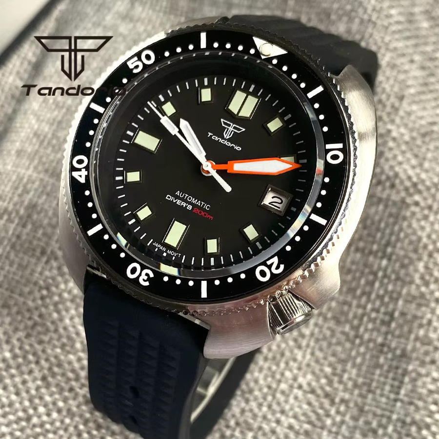 Tandorio Automatik-Taucheruhr, Edelstahl, 44 mm, Herren, Saphirglas - Bild 3
