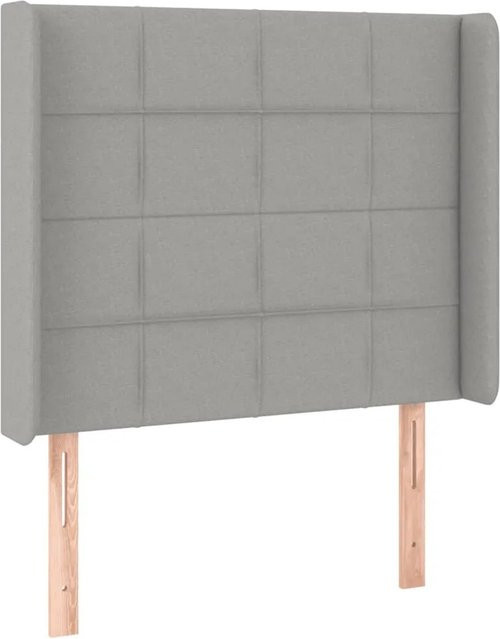 vidaXL LED Kopfteil modern in Hellgrau mit USB-Ladeport und integrierter Beleuchtung, B/T/H: 93 x 16 x 118/128 cm - Bild 1