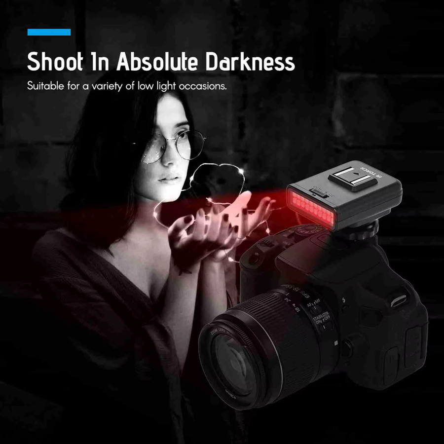 ORDRO LN-3 Studio IR LED-Licht Schwarz USB-aufladbarer Infrarot-Nachtlichtstrahler für DSLR-Kamera-Fotografie - Bild 4