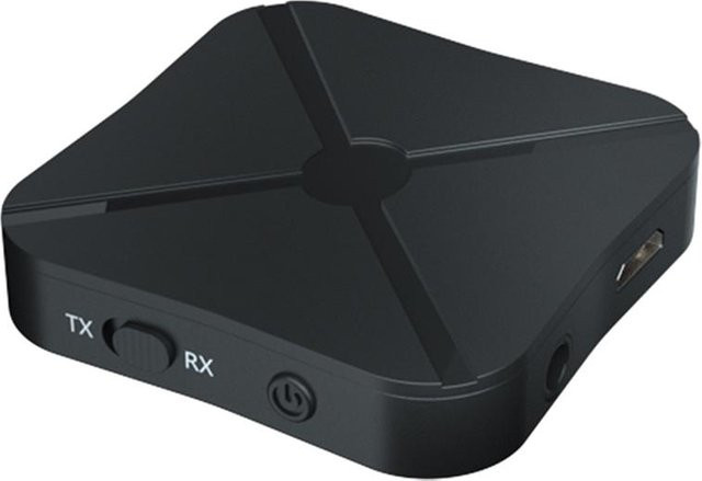 Tragbarer Bluetooth-Empfänger mit 3,5 mm AUX-Anschluss für Auto, Mobiltelefon und PC in Schwarz - Bild 1