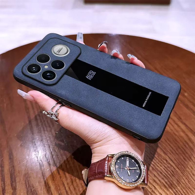 Luxus Wildleder Schaffell Schutzhülle für Xiaomi Poco F8 und F7 Pro in Schwarz - Bild 2