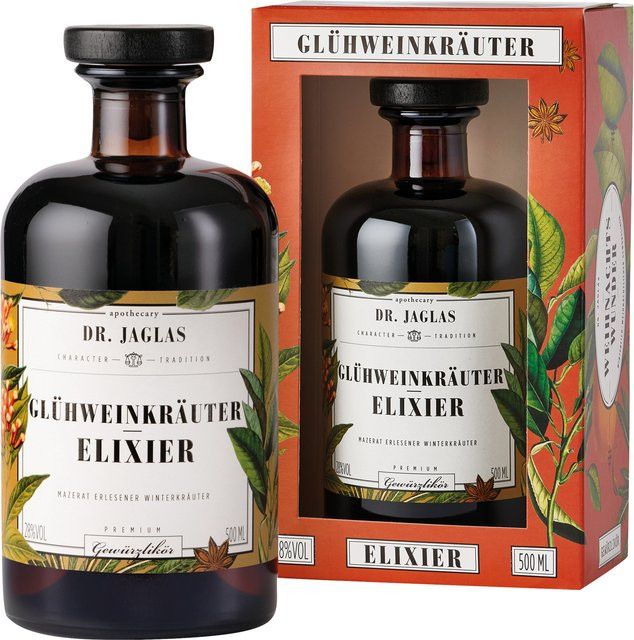 Dr. Jaglas Glühweinkräuter Elixier Kräuterbitter, Deutschland, 28 % vol., 0,5 l - Bild 1