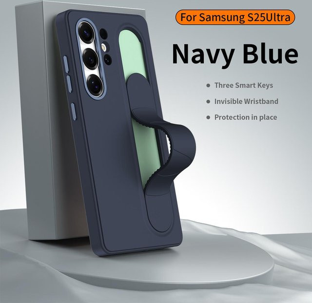 Samsung Silikon Schutzhülle mit elastischem Ständer für Galaxy S26 Ultra, S25 Plus, S24 und S23 in Blau - Bild 1