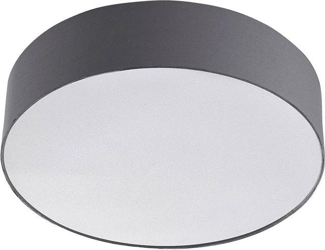 Lindby Deckenlampe Sebatin 3-flammig Modern aus Alu und Textil in Grau/Alu-grau, E27, Durchmesser: 45,0 cm, Höhe: 17,0 cm - Bild 1