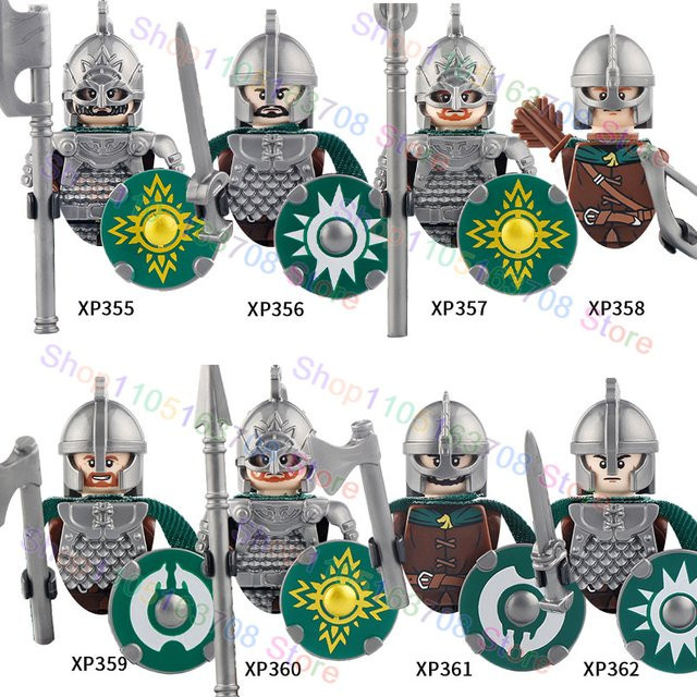DR.TONG Fantasy Ritter und Zwerg Krieger Figuren Set mit Rüstung und Schild, Mehrfarbig, Bausteine Spielzeug - Bild 1
