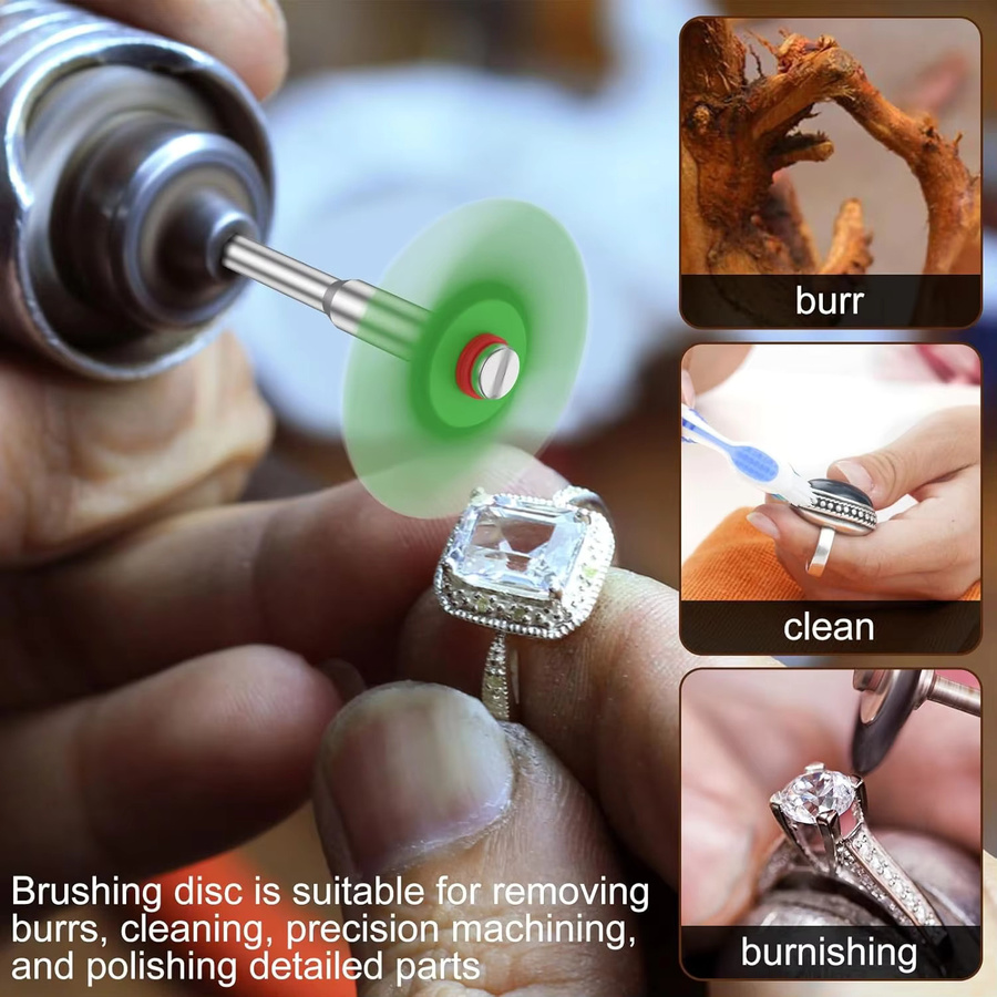 NuoDunco 10-teiliges Radialborsten-Scheiben-Set mit 2,35 mm und 3 mm Schaft für Drehwerkzeuge zum Reinigen, Finishing und Entgraten - Bild 4