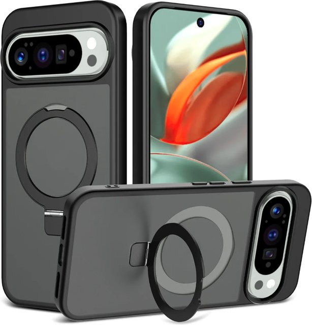 Magnetische kabellose Schutzhülle mit MagSafe-Ringhalterung für Google Pixel 9, 9 Pro, 10, 10 Pro XL und 10A in Pink oder Schwarz - Bild 1