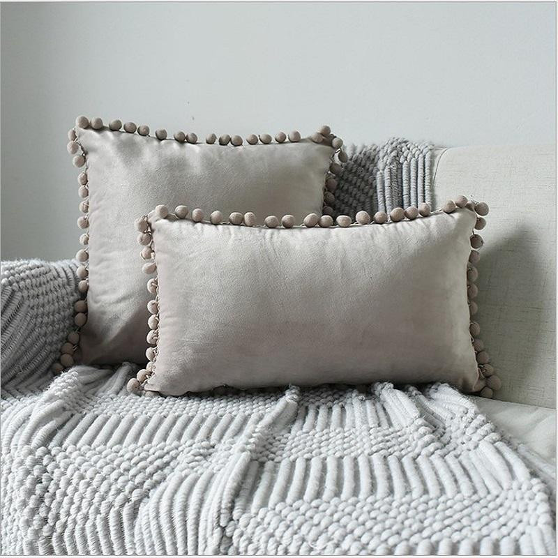 Dekorativer Samt Kissenbezug mit Falten von Yiran Furniture in Kobaltblau, B/T/H: 30 x 30 cm - Bild 1