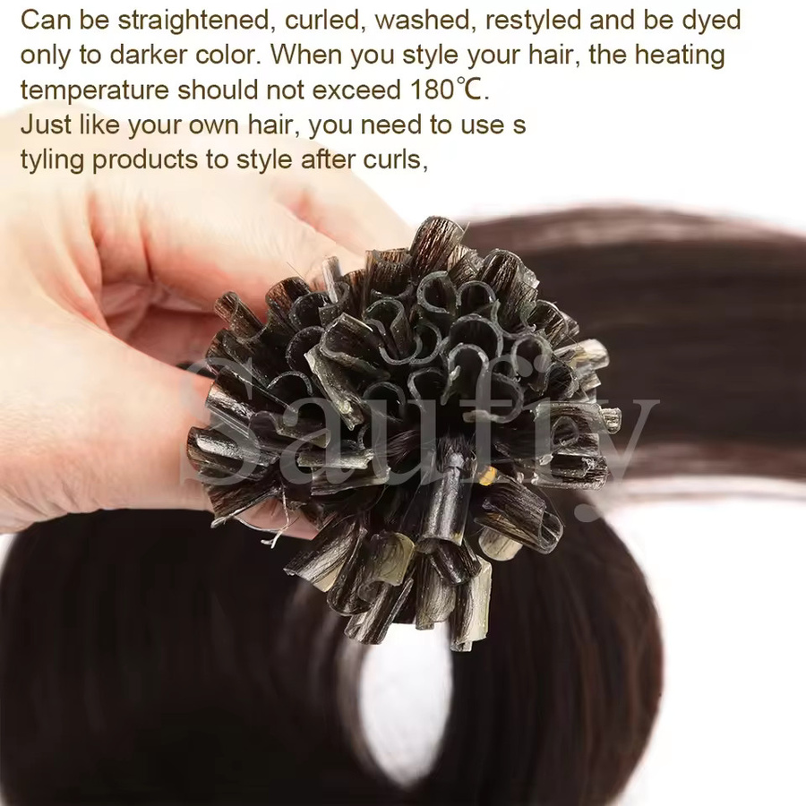 isheeny Haarverlängerungen Echthaar, Balayage Braun, Gerade, Kapseln - Bild 6