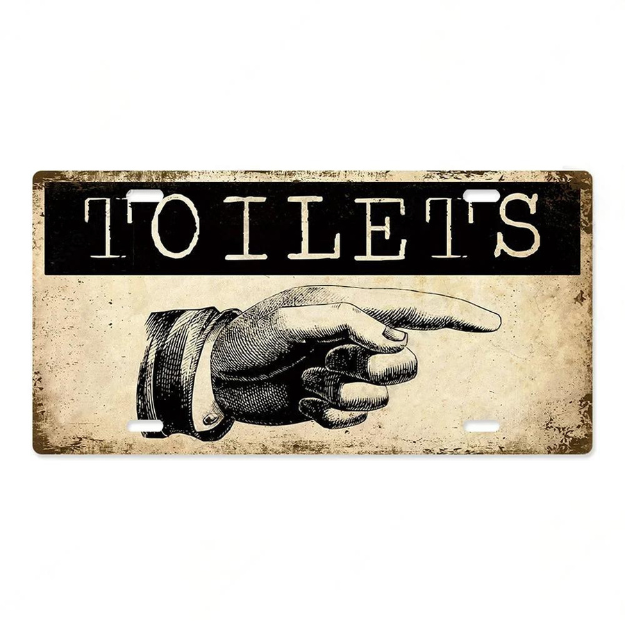 ZX ART Vintage Metallschild Toilette Wanddeko Plakette B/H: 30 x 15 cm - Bild 1