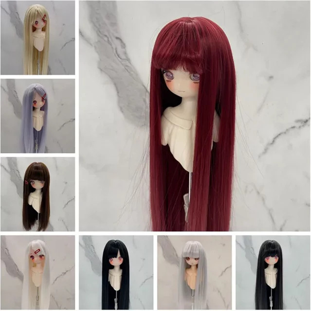 fradoo Bjd Puppe Perücke, Pony Lange Gerade, Zubehör, Mädchen - Bild 1
