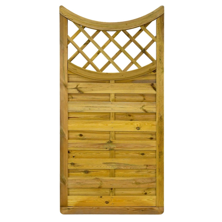 GartenLand Dichtzaun VARIO MASSIV Gebogen mit Rankgitter aus Kiefer Holz in Grün, B/H: 90 x 180 cm - Bild 2