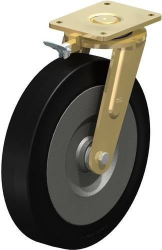 Blickle Lenkrolle LS-SE 415K-Z-RI4 mit Feststeller, Rad-Durchmesser: 415 mm, Tragfähigkeit: 1150 kg, Farbe: Anthrazit/Schwarz/Mehrfarbig - Bild 1