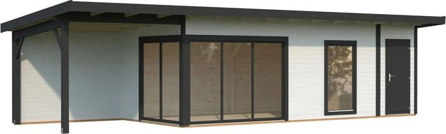 Palmako Holz-Gartenhaus Andrea mit Pultdach aus Fichte in Weiss oder Anthrazit B/T: 1060 x 300 cm - Bild 1