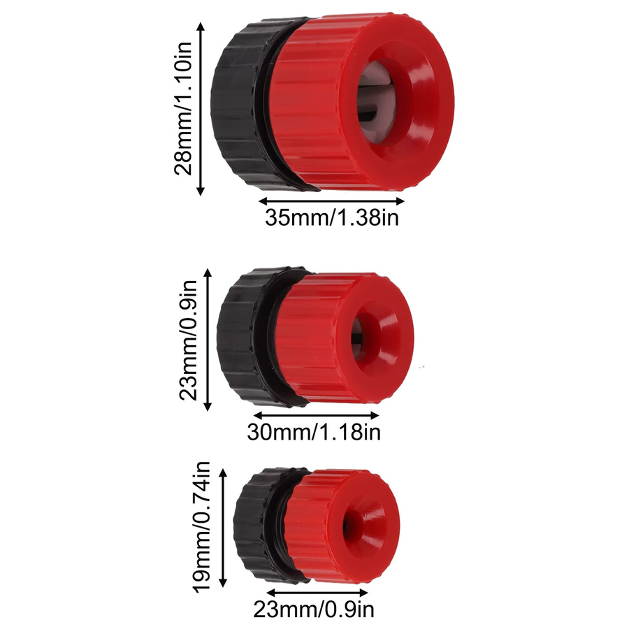 3er Set Einstellbare Bohrer Tiefenstopp Kragen aus ABS Kunststoff in Rot für Zimmerei, Durchmesser: 3-13 mm, DAZZLEEX - Bild 2