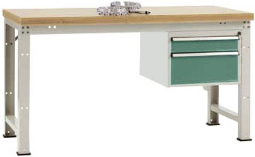 Manuflex Werkbank TP5664.0001 aus Stahl und Holz in Grau und Grün, B/T/H: 200 x 80 x 70 cm - Bild 1