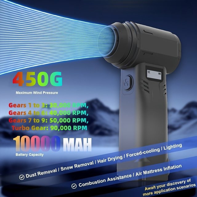 Master Every Mess 10-Gang-Gebläse in Schwarz mit bis zu 90.000 U/min für Staub, Schutt und leichten Schnee - Bild 1