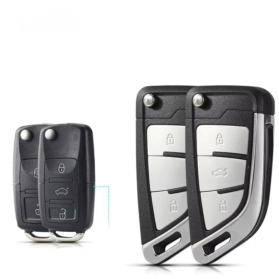 KEYYOU Klappschlüssel Gehäuse für VW Volkswagen MK4 Bora Golf 4 5 6 Passat Polo Touran in Schwarz - Bild 2