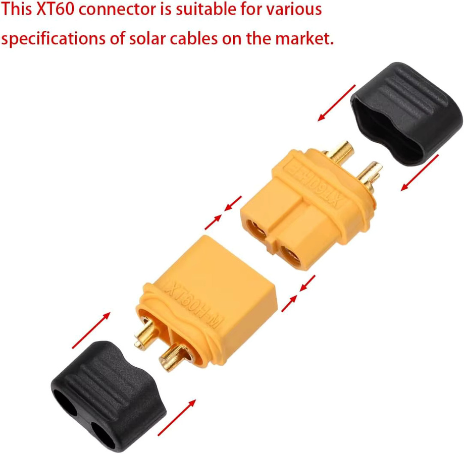 XT60 Bullet Adapter Set mit Hülle für RC Lipo Batterie, Auto und Boot, XT60-M und XT60-F Stecker - Bild 3