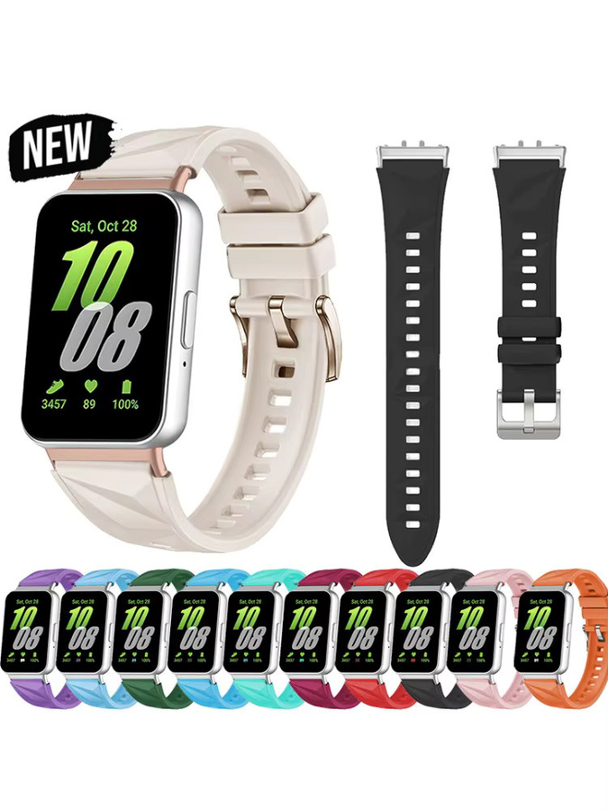 CAOWTAN Uhrenarmband Silikon, Schwarz, Damen, Samsung Galaxy Watch Fit 3, Galaxy Fit 3 - Bild 6