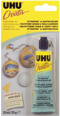 UHU Creativ Klebstoff für Styropor und Bastelfolie, farblos und durchsichtig, 33 ml - Bild 1