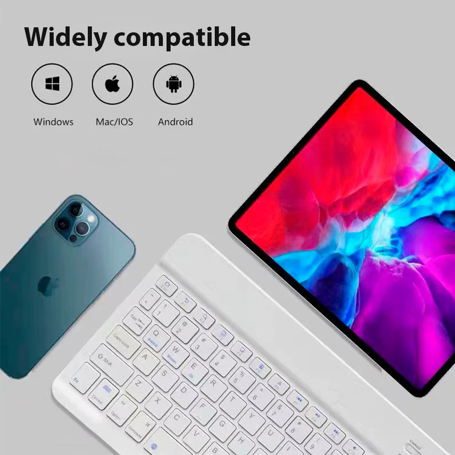 EMTRA Mini Bluetooth Tastatur und Maus Set für Handy und Tablet in Pink oder Weiß - Bild 2