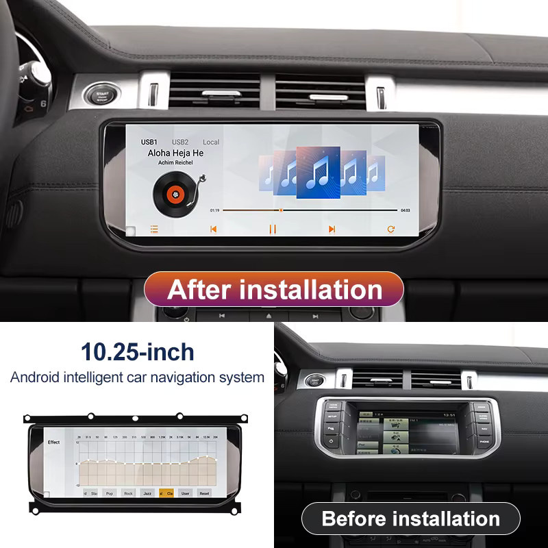 STWEI Android 13 Multimedia System für Range Rover Evoque L538 mit 10,25 Zoll HD Display, 8 Kern Prozessor und drahtlosem CarPlay in Schwarz - Bild 2