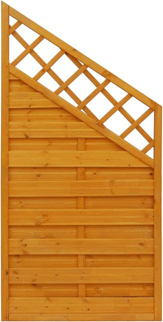 Sichtschutzzaun-Element Country von Andrewex aus Holz in Pinienfarben, 3-fach lasiert, blickdicht, Höhe: 180 cm, Breite: 120 cm - Bild 1