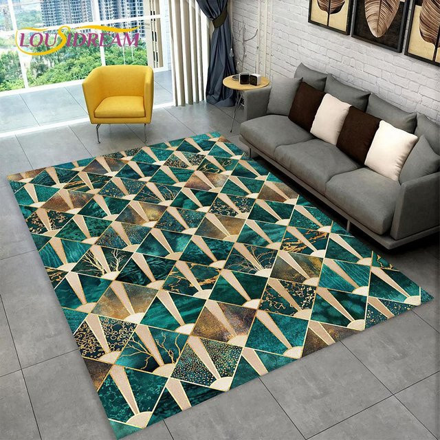 Karpetti 3D-Teppich mit modernem geometrischem Design, rutschfest und waschbar, Mehrfarbig, Breite: 120 cm, Länge: 160 cm - Bild 1