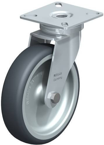 Blickle LPA-TPA 100G Lenkrolle mit Bodenplatte in Silber und Grau, Rad-Durchmesser: 100 mm, Tragfähigkeit: 70 kg - Bild 1