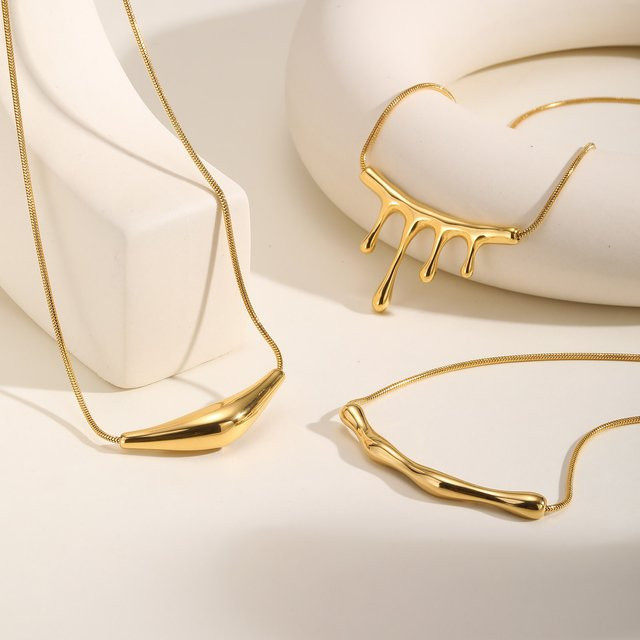 Vnox Halskette, Edelstahl, Gold, Damen - Bild 1