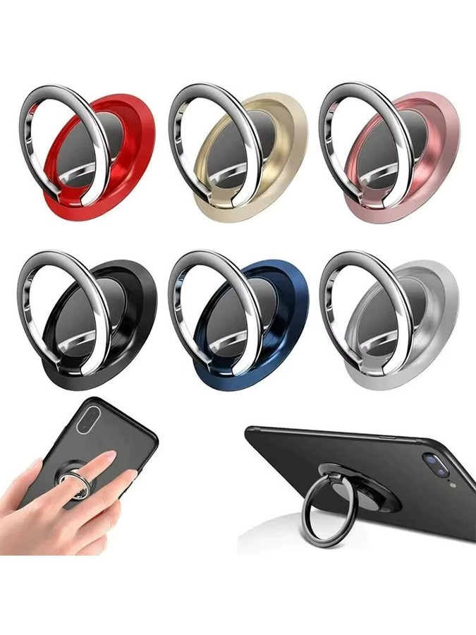 Universeller magnetischer Aufkleber-Pad für dein Smartphone mit 360 Grad drehbarem Fingerringhalter und Handy-Ständer in Schwarz - Bild 6