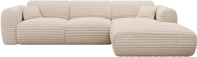 Vente-unique Sofa Pogni in Beige mit Cord-Bezug, L-Form, Breite: 280 cm - Bild 1