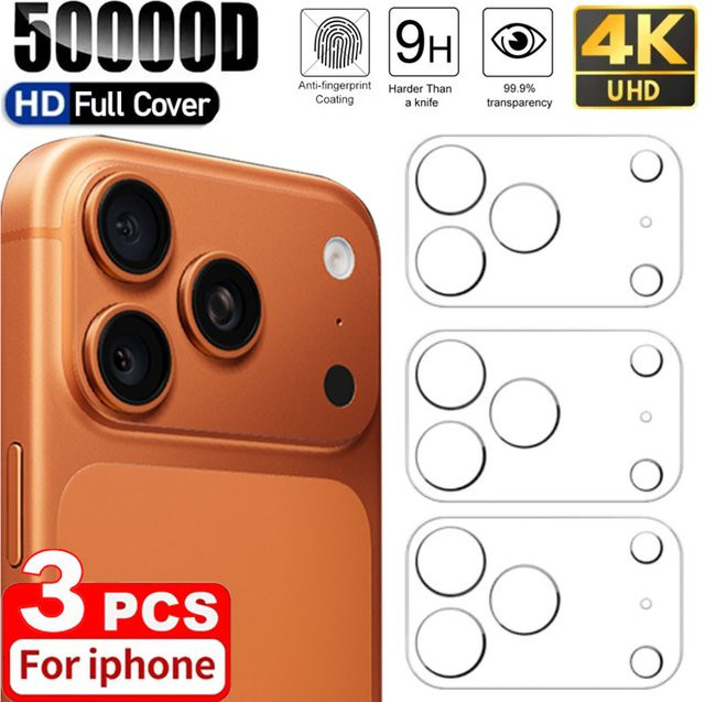 Amour Brave 3er-Set Kameralinsen-Schutzglas für iPhone 17 16 15 14 13 12 11 Pro Max Plus Air aus gehärtetem Glas, transparent - Bild 1