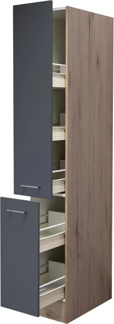 Flex-Well Küchen-Apothekerhochschrank Morena in Basaltgrau matt, B/H/T: 30 x 200 x 57 cm - Bild 1