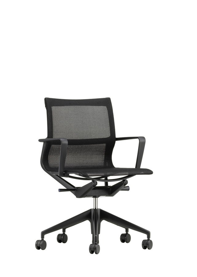 Vitra Physix Bürodrehstuhl mit Fünfstern Untergestell in Schwarz aus High-Tech-Textil - Bild 3