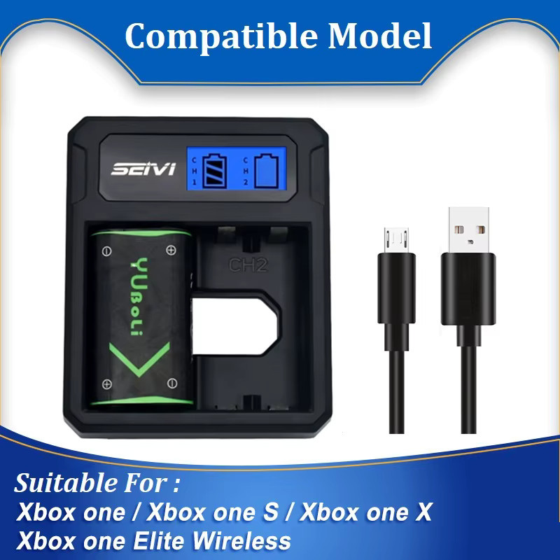 VSVAW Akku für Xbox One, Xbox One X, Xbox One S und Xbox One Elite Wireless-Controller, 2550-mAh, Schwarz - Bild 4