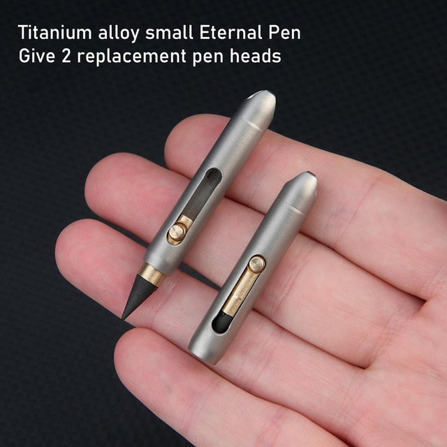 Ewiger Bleistift aus Titanlegierung in Silber, tintenloser und radierbarer Schreibstift mit Graphitspitze - Bild 1