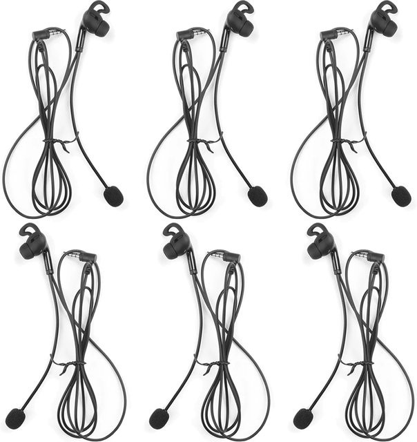 EJEAS 3er-Set Schiedsrichter In-Ear Kopfhörer mit 3,5mm Klinkenanschluss in Schwarz für EJEAS V6C FBIM Intercom Headset - Bild 1
