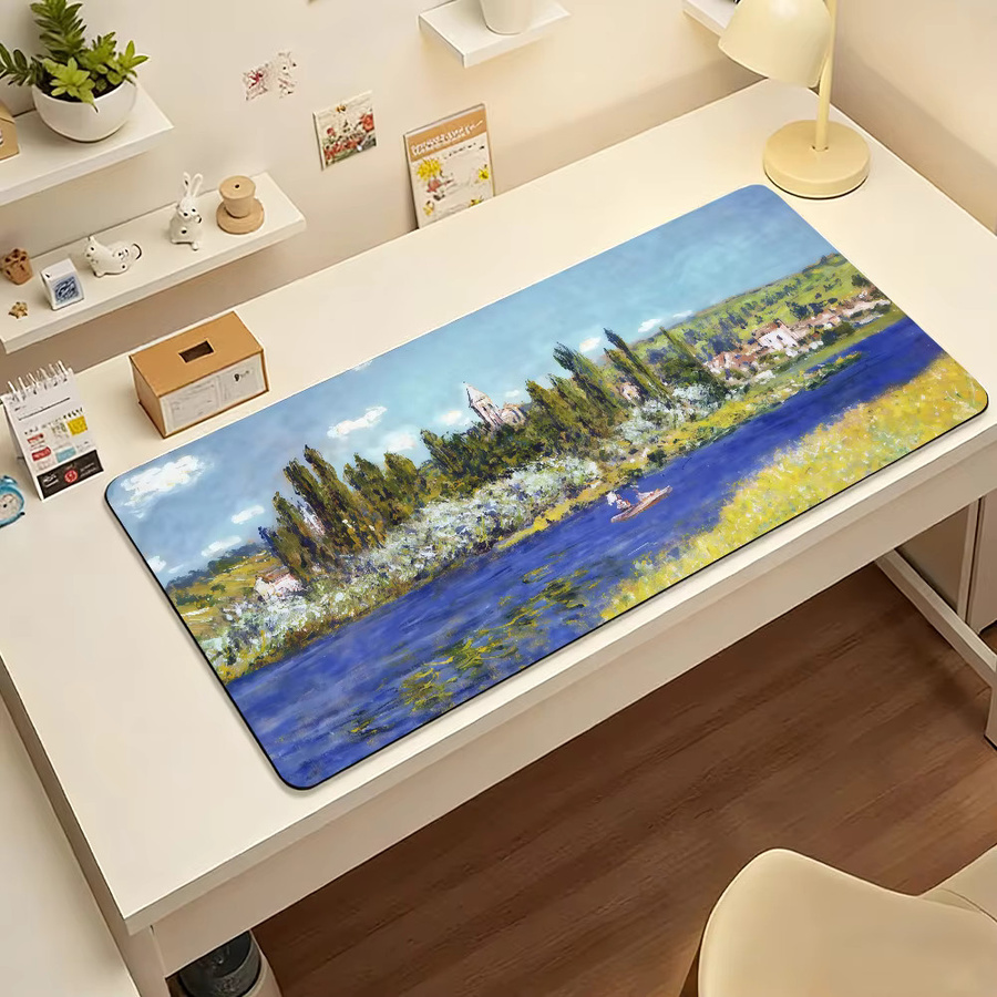 XXL Mauspad Claude Monet Kunstwerk in Multicolour, rutschfeste Schreibtischunterlage aus Gummi für PC und Laptop - Bild 6