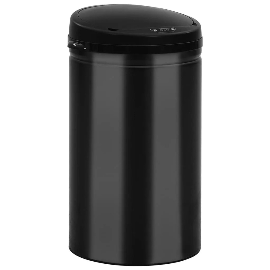 vidaXL Automatischer Sensor-Mülleimer aus Kohlenstoffstahl, 40 l, Schwarz, Höhe: 67,5 cm, Breite: 30,5 cm, Tiefe: 40 cm - Bild 2
