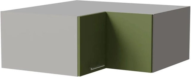 Feldmann-Wohnen Eckaufsatzschrank Brerra Küchenschrank mit Soft-Close-Türen in Grau und Farngrün Matt, B/T/H: 90 x 90 x 36 cm - Bild 1